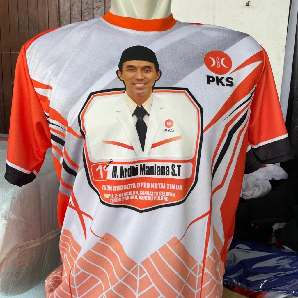 Kaos Full Print Partai PKS, Oren, Putih, Hitam