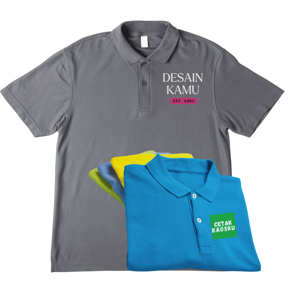 KAOS POLO/POLO SHIRT WARNA ABU, BIRU, KUNING