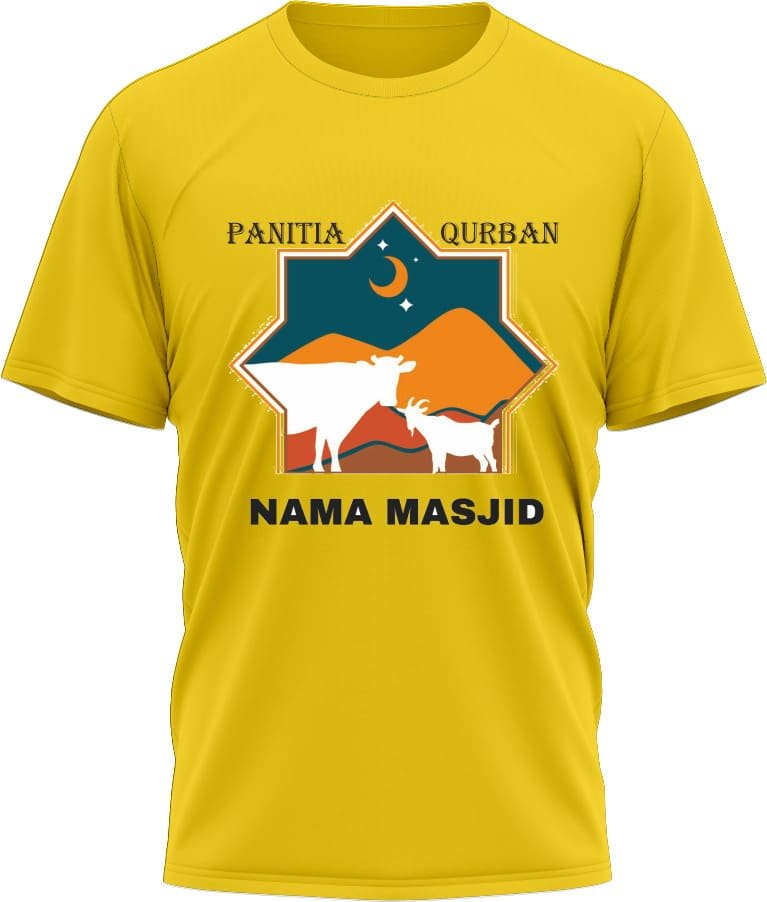 Contoh Kaos Panitia Qurban Warna Kuning 2024