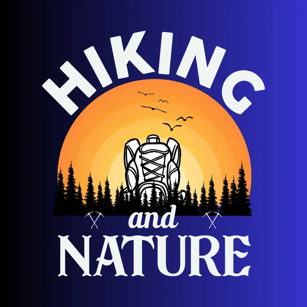 Desain HIKING AND NATURE untuk Sablon Baju